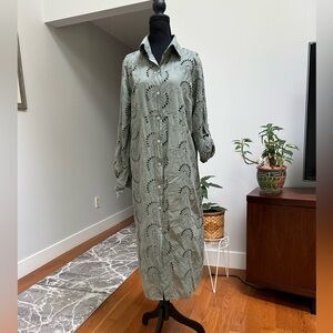 Gray Eyelet Embroidered dress